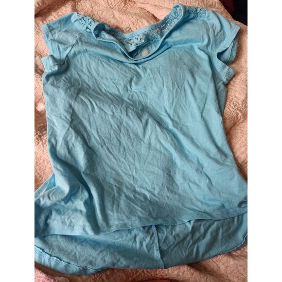 Miss Attitude Girls X Large(16) Short Sleeve Tee T Shirt Solid Blue - Picture 1 of 5